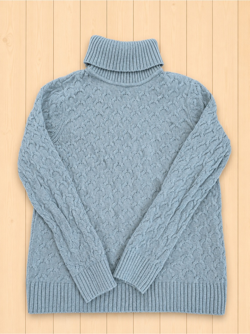 Croft & Barrow Kohl’s Robin’s Egg Blue Cotton Cable Knit Turtleneck Sweater S